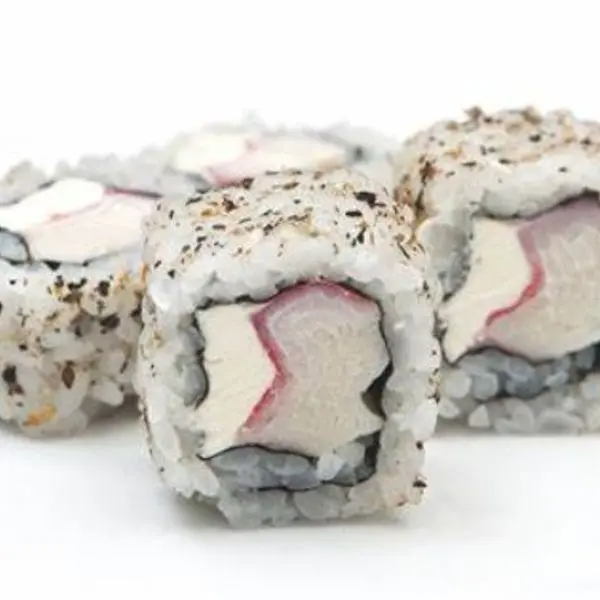 Arroz, alga, kani, cream cheese e cebolinha