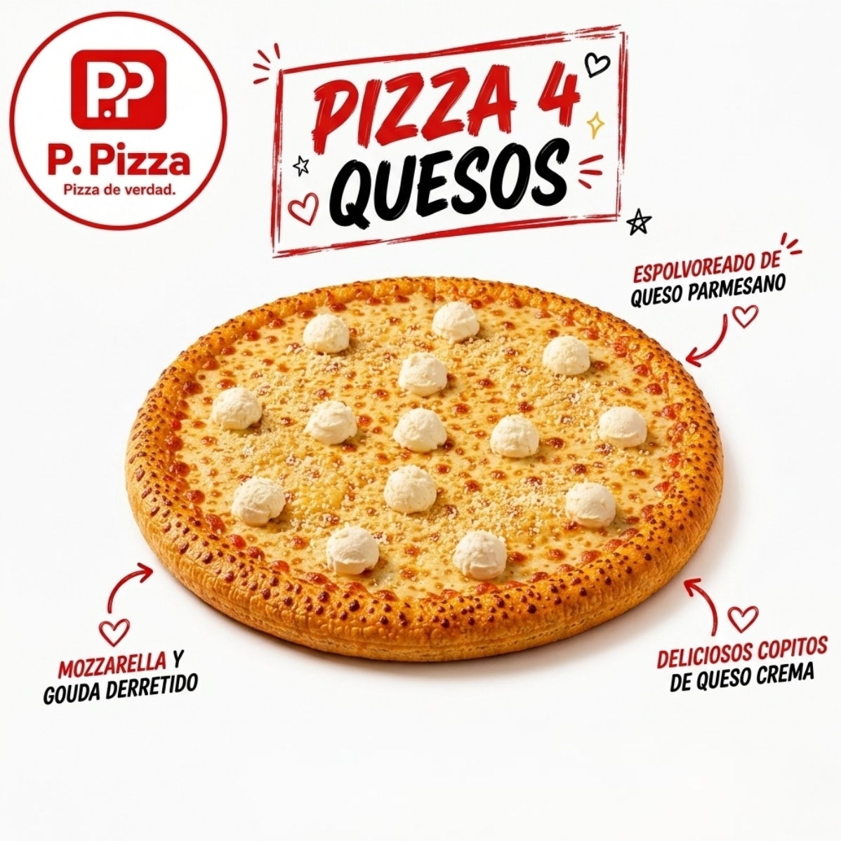 Pizza Grande 4 Quesos