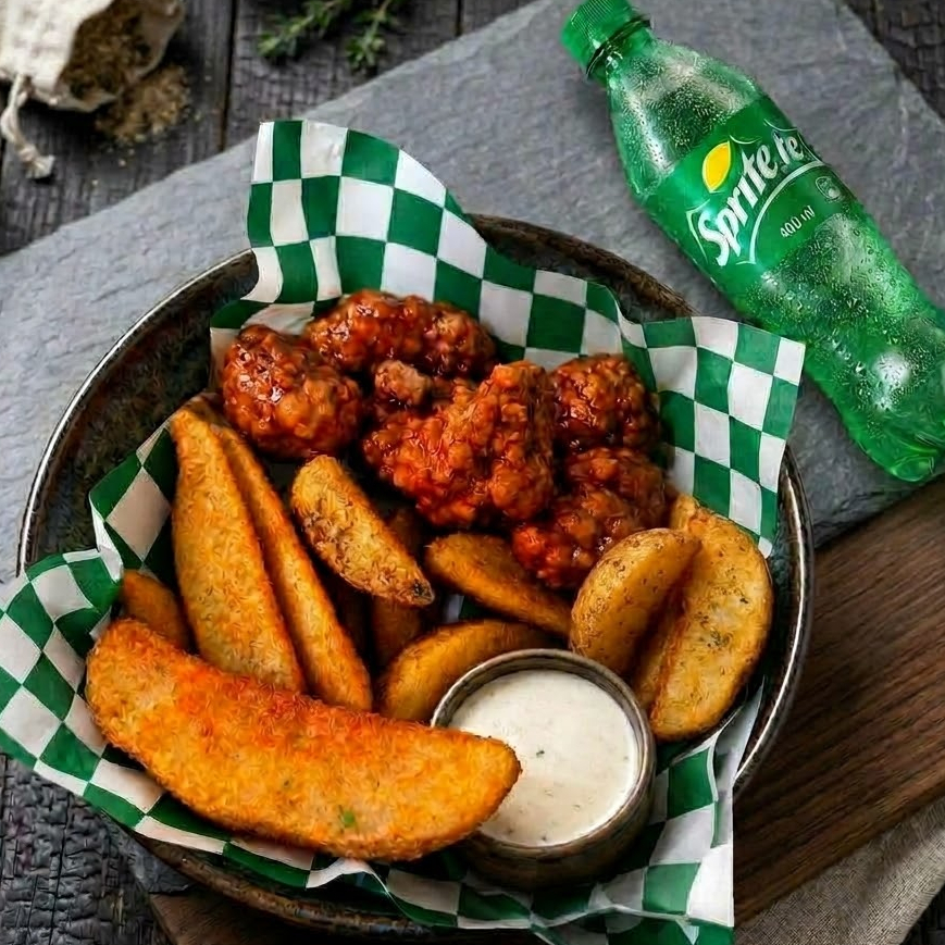 COMBO PERSONAL BONELES CON PAPAS + SODA GRATIS