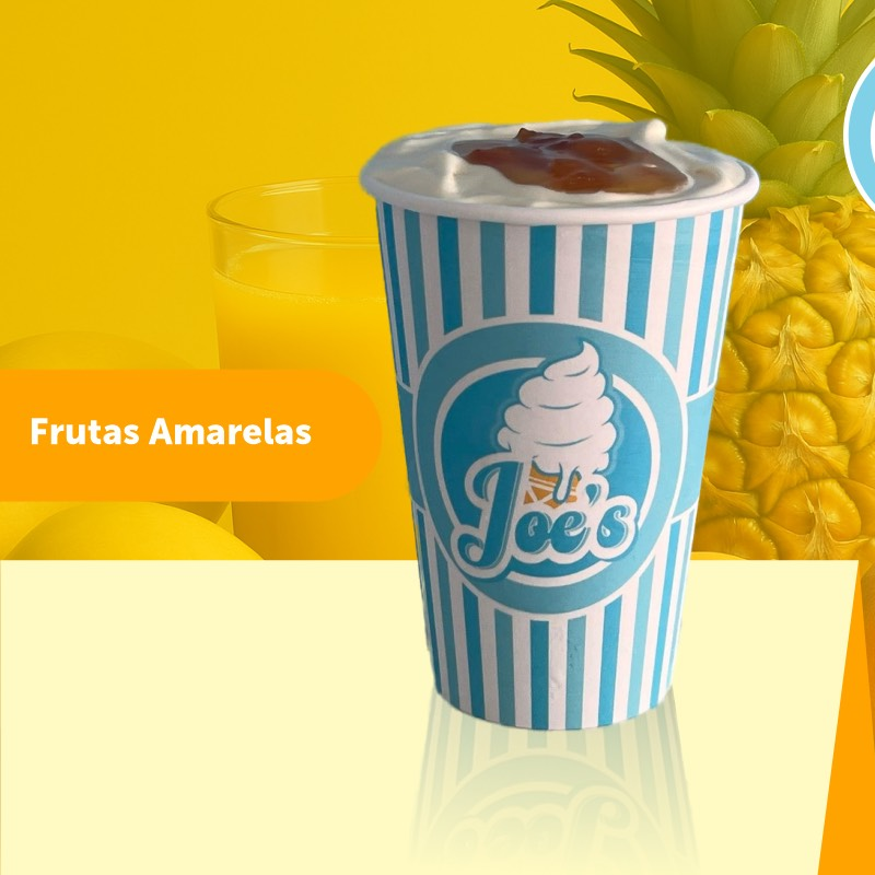 Milkshake feito com sorvete de baunilha, batido com variegatto de manga, pêssego, abacaxi e suco de laranja.