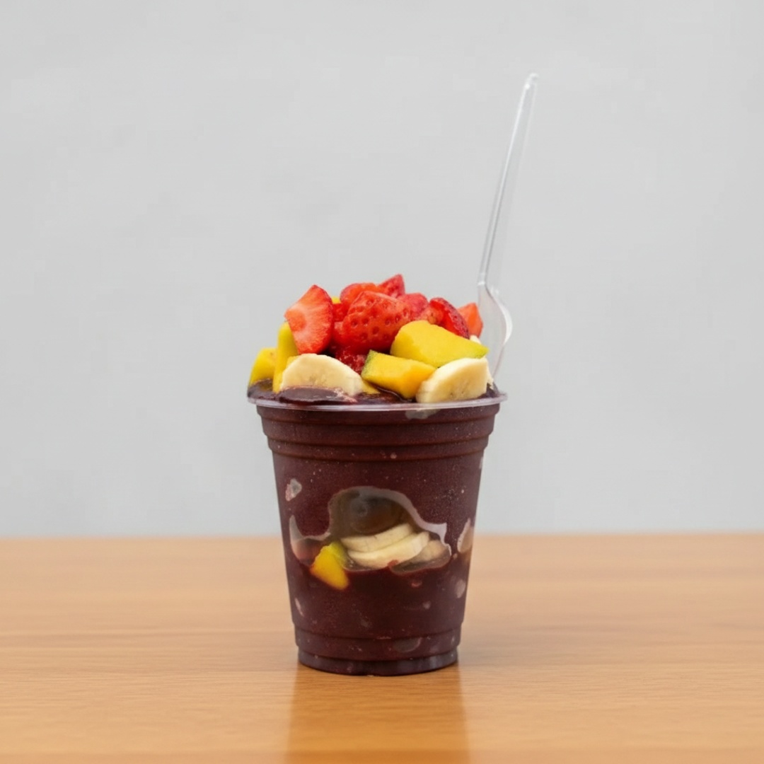 500ml de Açaí Artesanal Morango + Banana + Uva + Manga