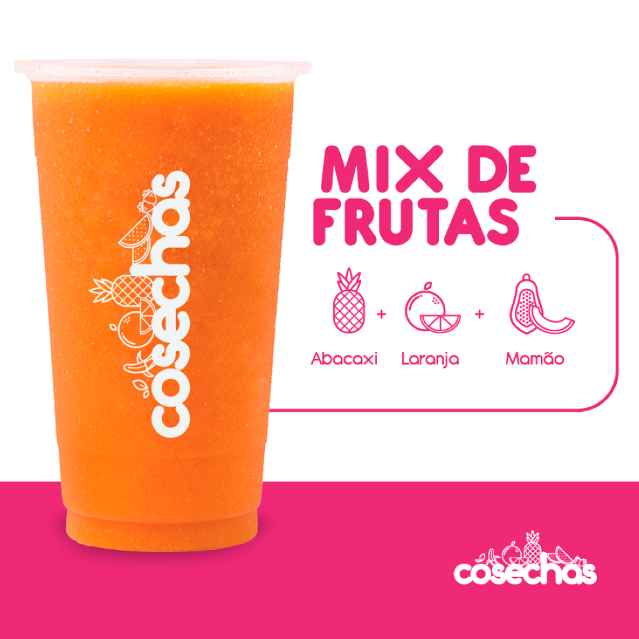 O toque cítrico do abacaxi e da laranja se equilibra com a suavidade do mamão, criando uma bebida refrescante e cheia de sabor.