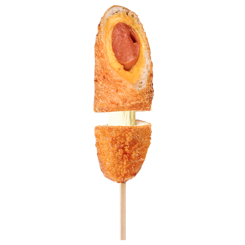 Corndog Hotdog, Mozzarella y Cheddar