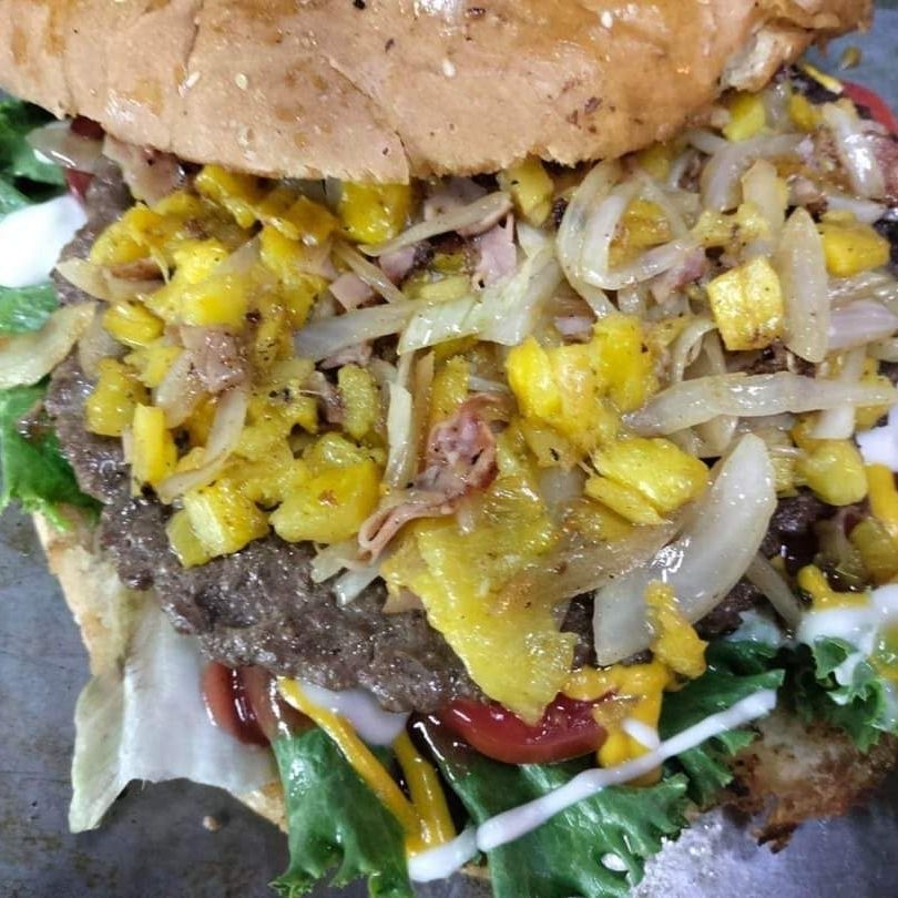 Burger Big de 19 cm Hawaiana con Papas