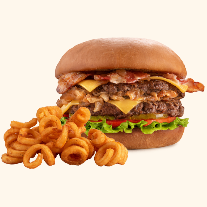 Combo Original Tocino Doble con Papas Curly