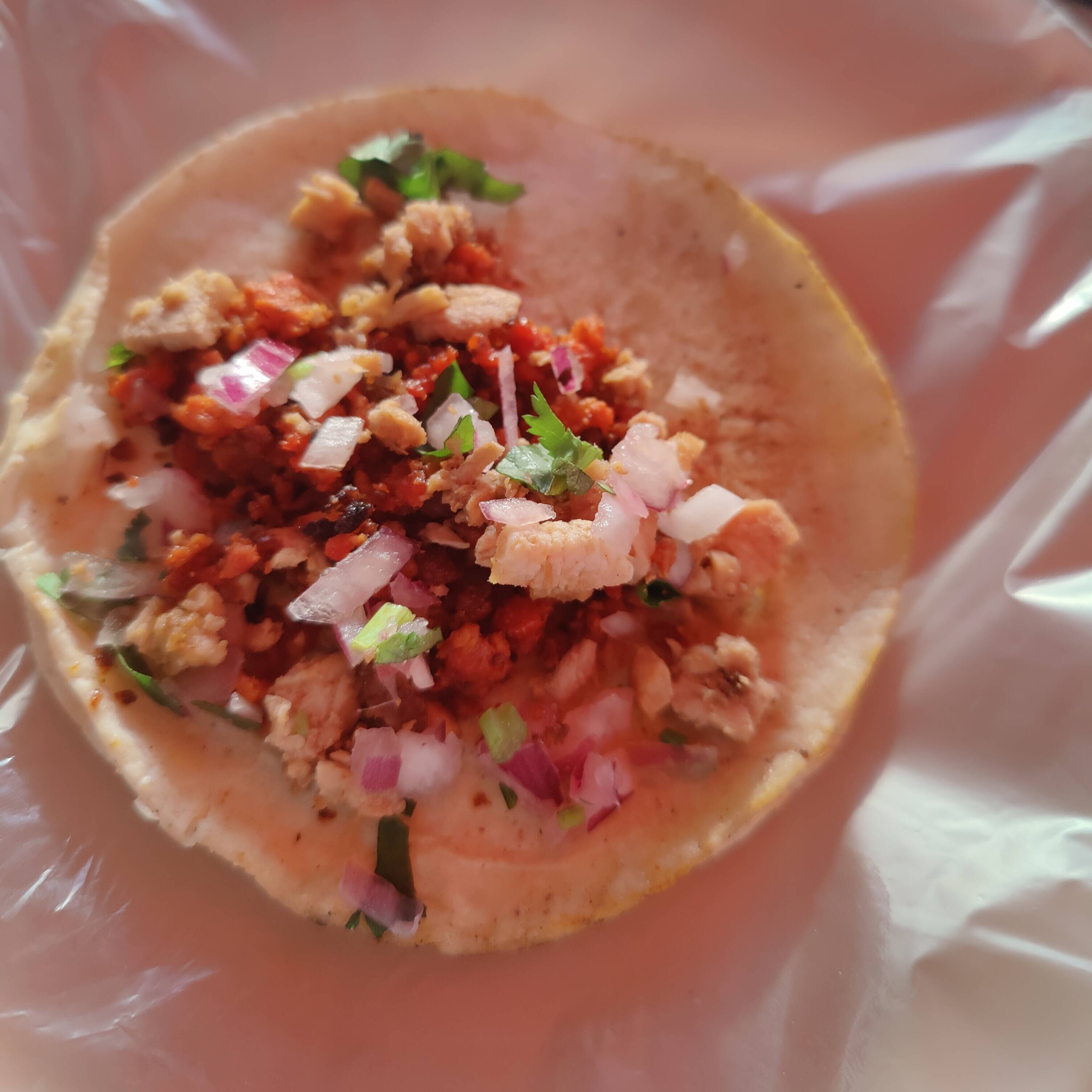 Taco de Bistec con Chorizo