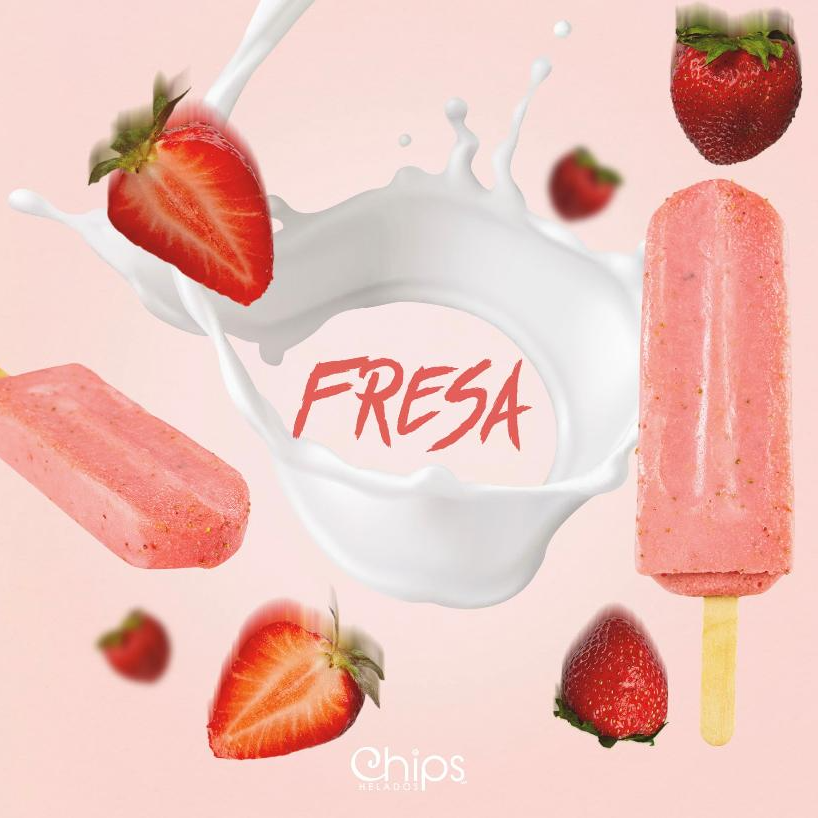 Paleta de Fresa Crema