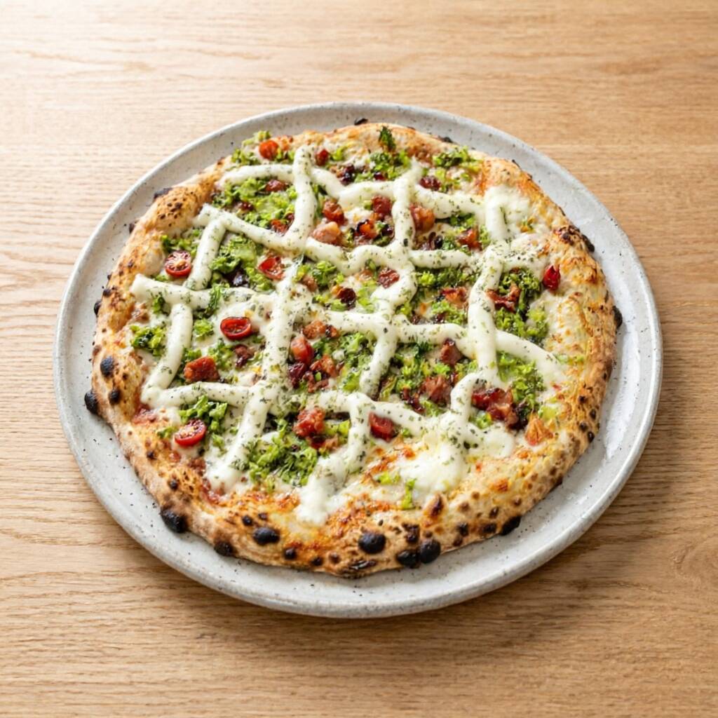 PIZZA Brócolis, catupiry, mussarela e bacon