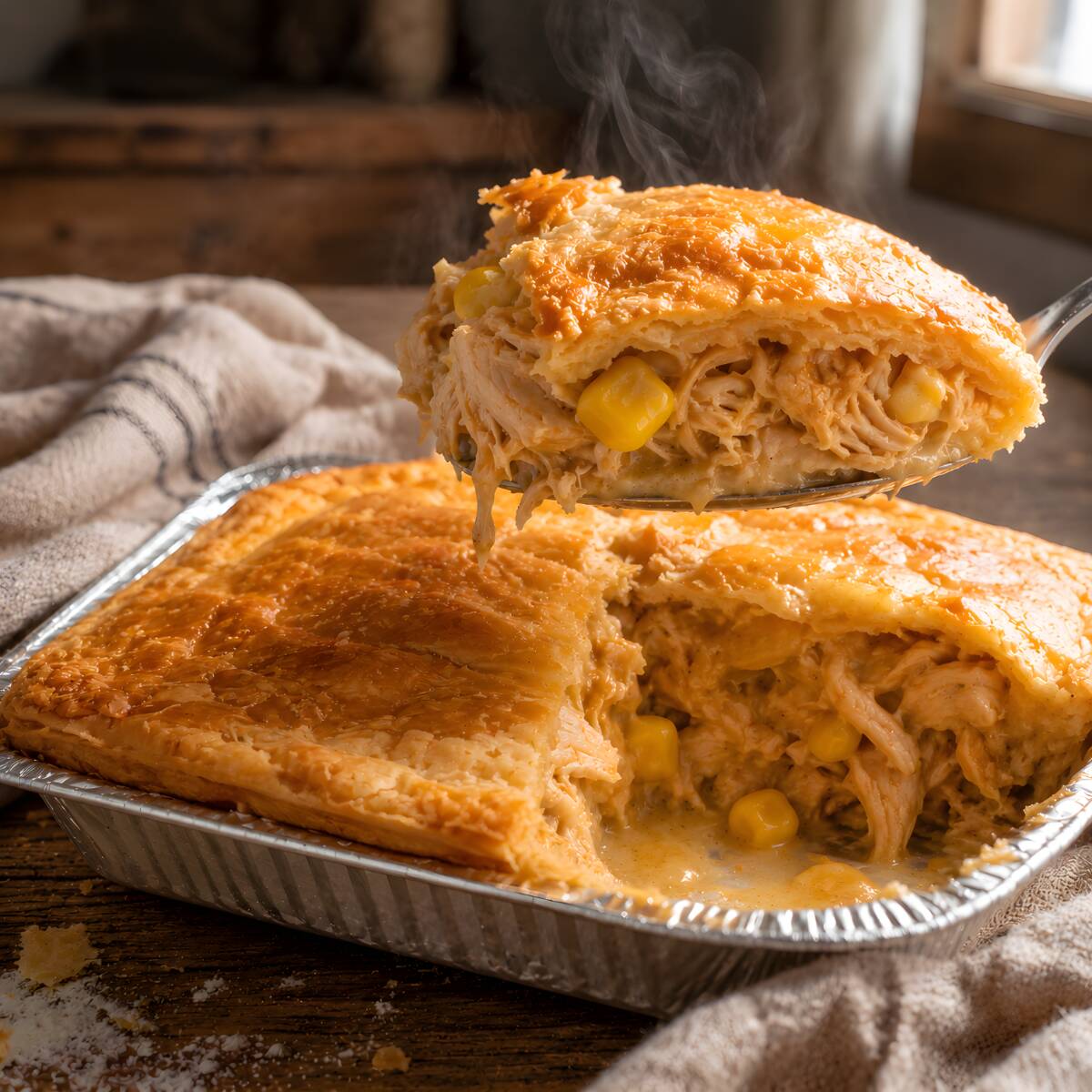 250g. Feito com ingredientes fresquinhos (inclui milho e azeitona), massa fofinha e dourada, recheio super suculento e bem servido, sem ser enjoativo. Aquele sabor caseiro que reúne a família e transforma qualquer momento em um carinho na mesa. Caprichado e na medida certa. Lanche salgado de empadão artesanal de frango caseiro de massa crocante e brasileiro. Se felicidade tivesse cheiro… já tinha chegado aí! Melhor pedir logo, viu? Serve 2 pessoas
