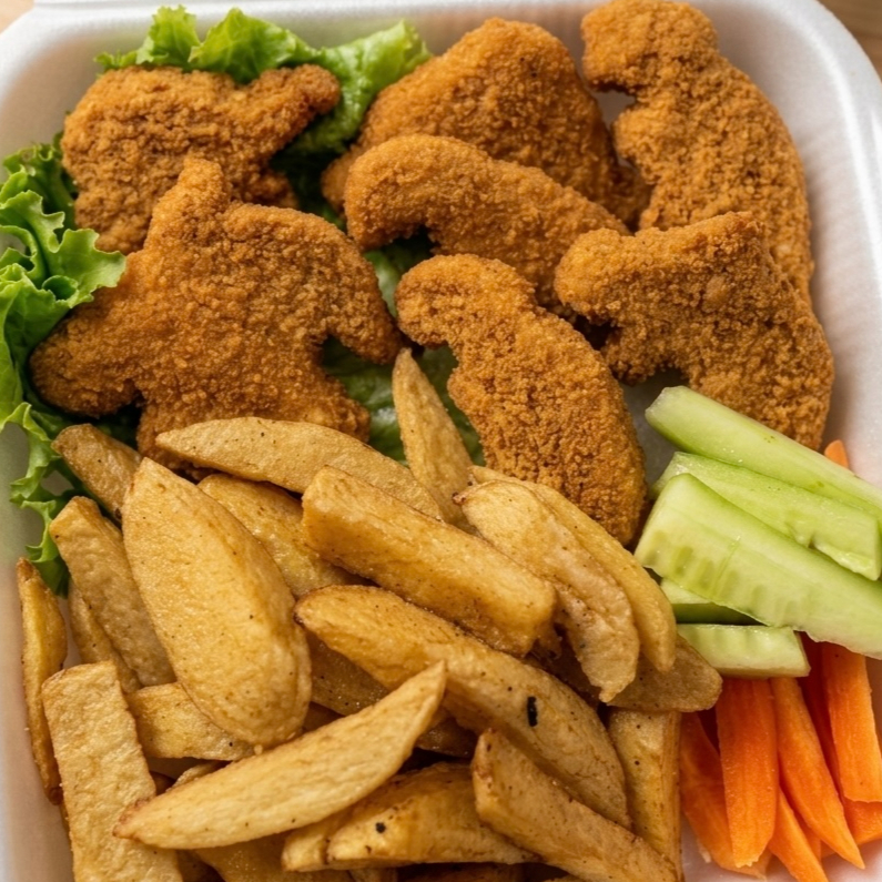 Dino Nuggets con Papas