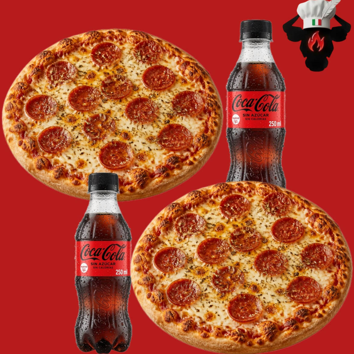 COMBO 2 PIZZAS JUNIOR PEPERONI + 2 GASEOSAS