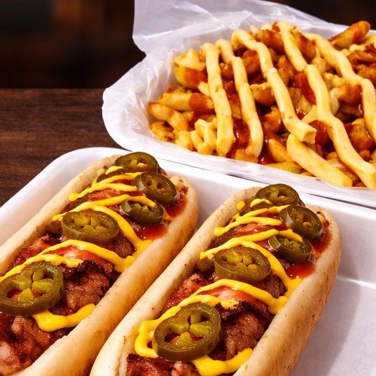 Hot Dogs con Tocino y Papas