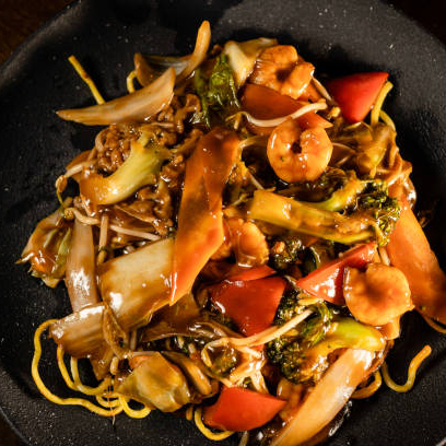 Yakisoba de Camarones