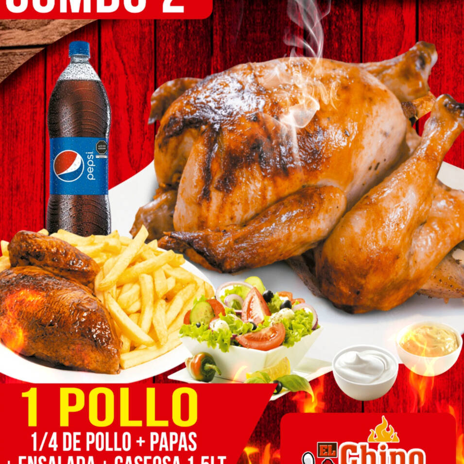 1 Pollo, 1/4 Pollo más Pepsi