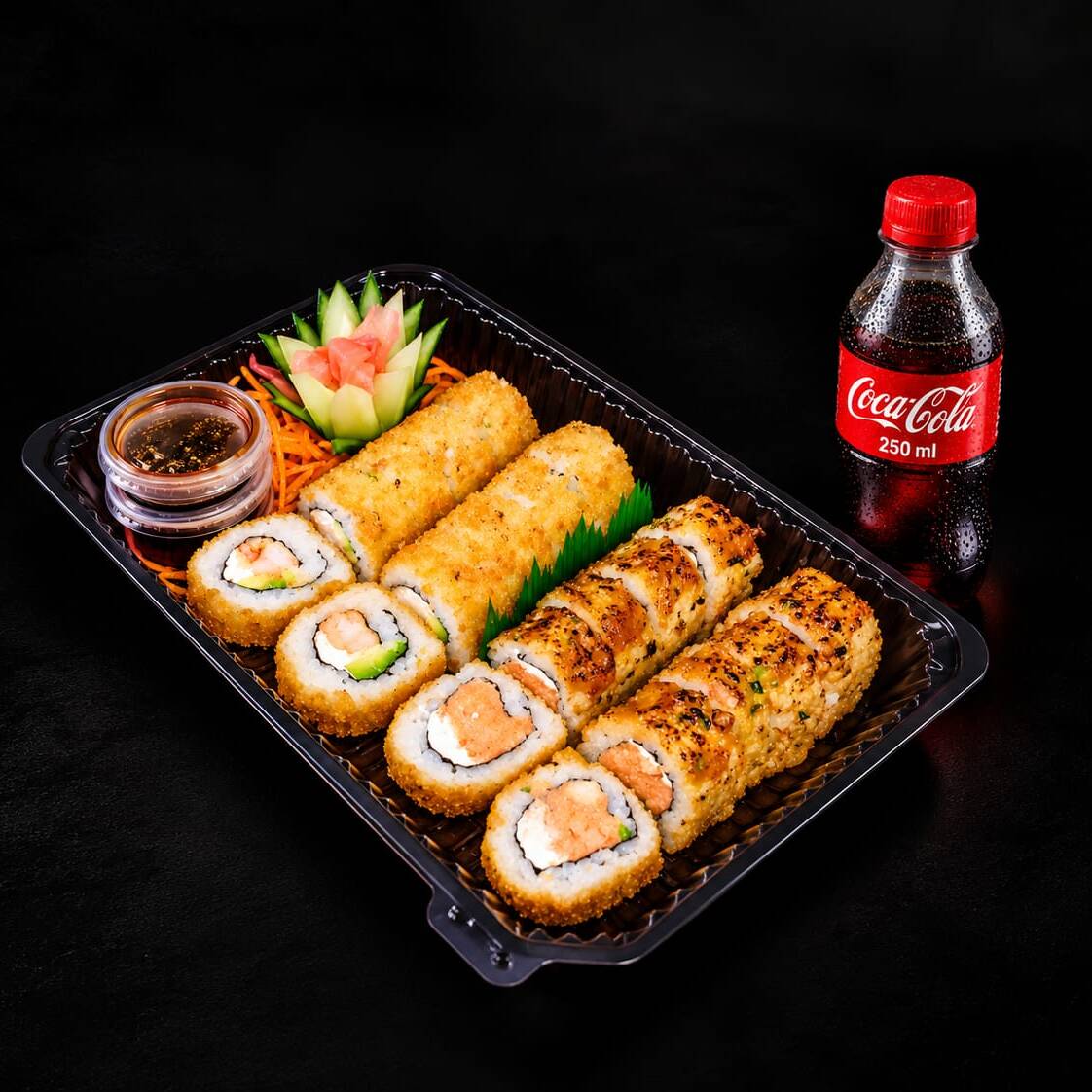 20 TEMPURAS CON QUESO CREMA + 2 BEBIDAS + 2 SALSAS