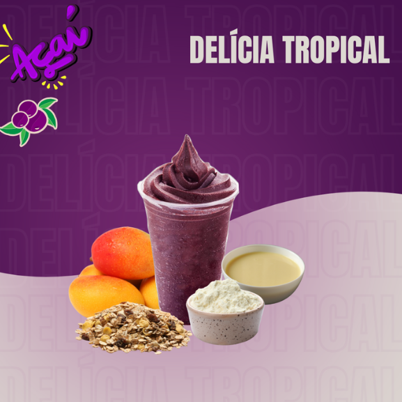 Creme de Açaí + Manga + Leite em Pó + Leite Condensado + Granola - 500ml