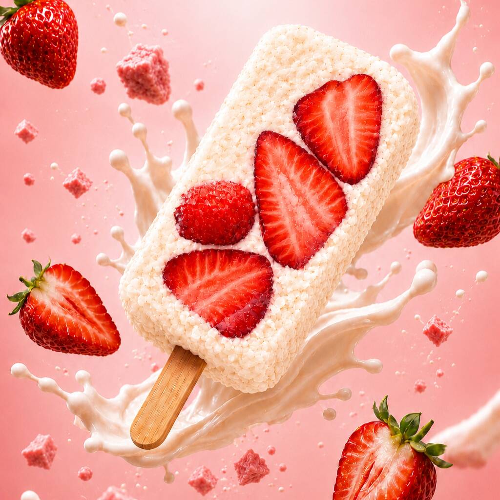 Paleta de Fresas con Crema