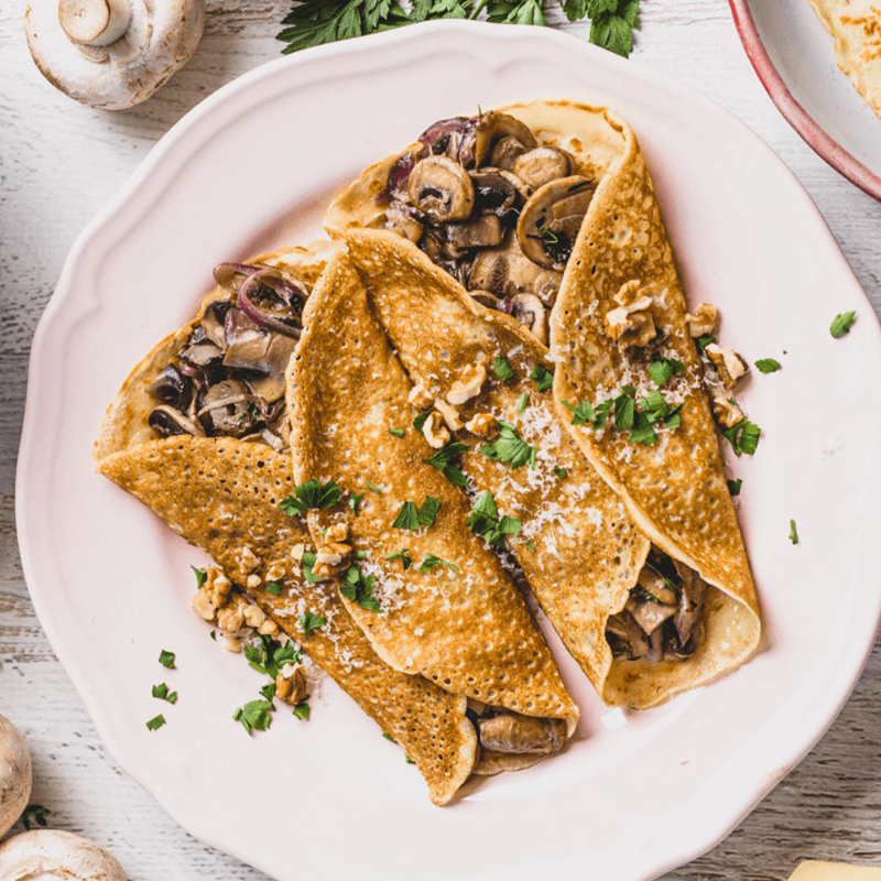 Queso con champiñones