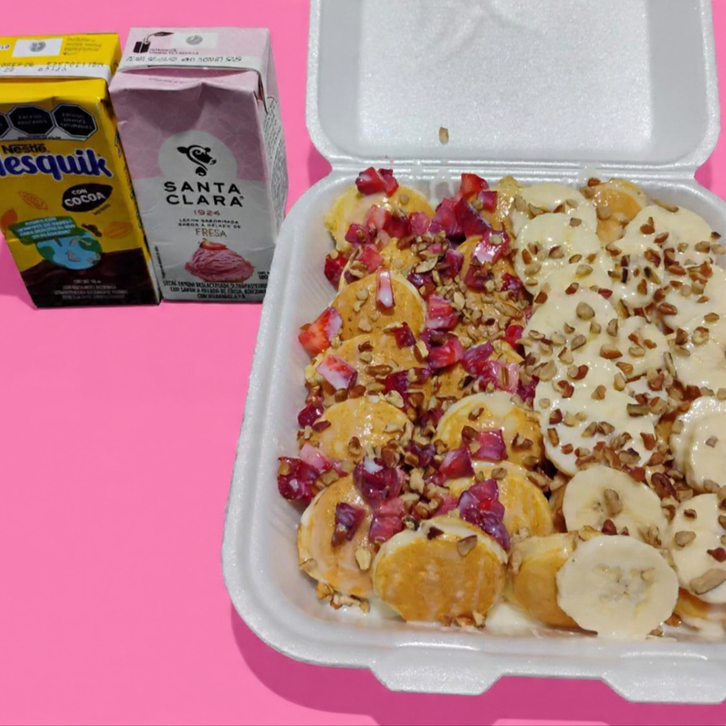 COMBO 30 Mini Hot Cakes+2 Lechitas de 180 Ml
