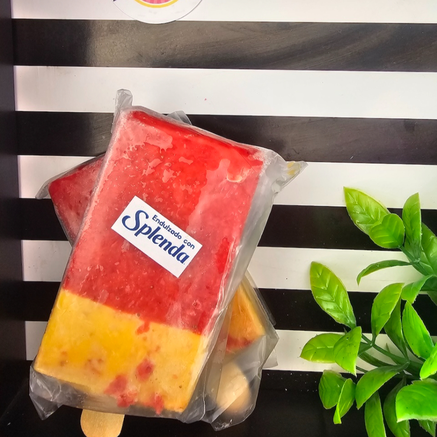 Paleta Fresa y Vainilla endulzada con Splenda