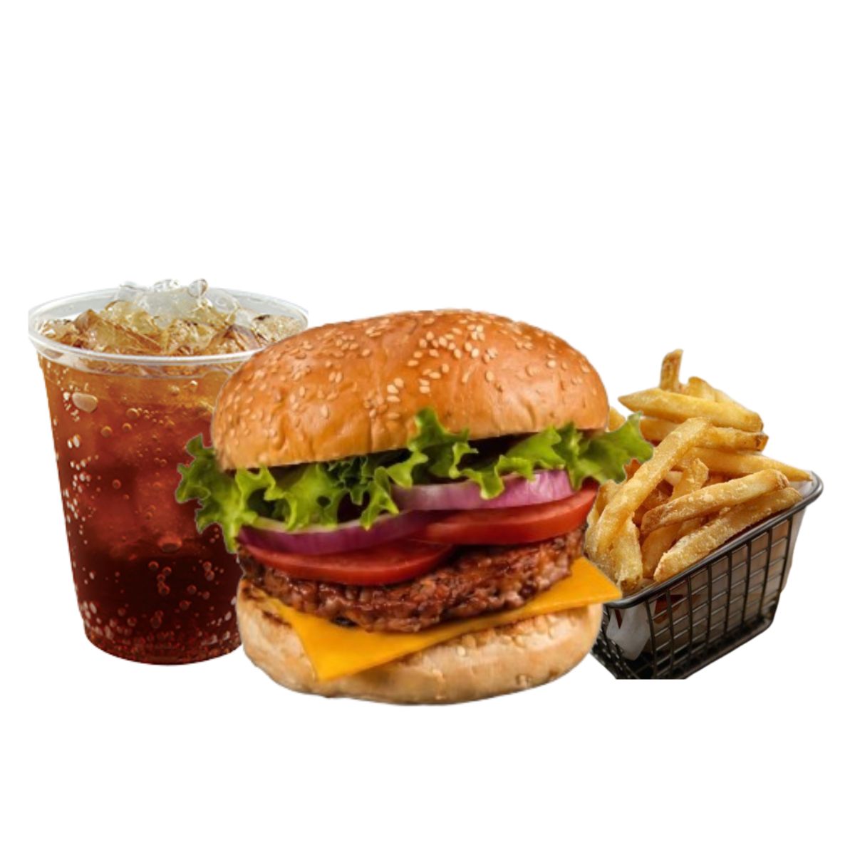 Combo hamburguesa de res + papas + mr tea