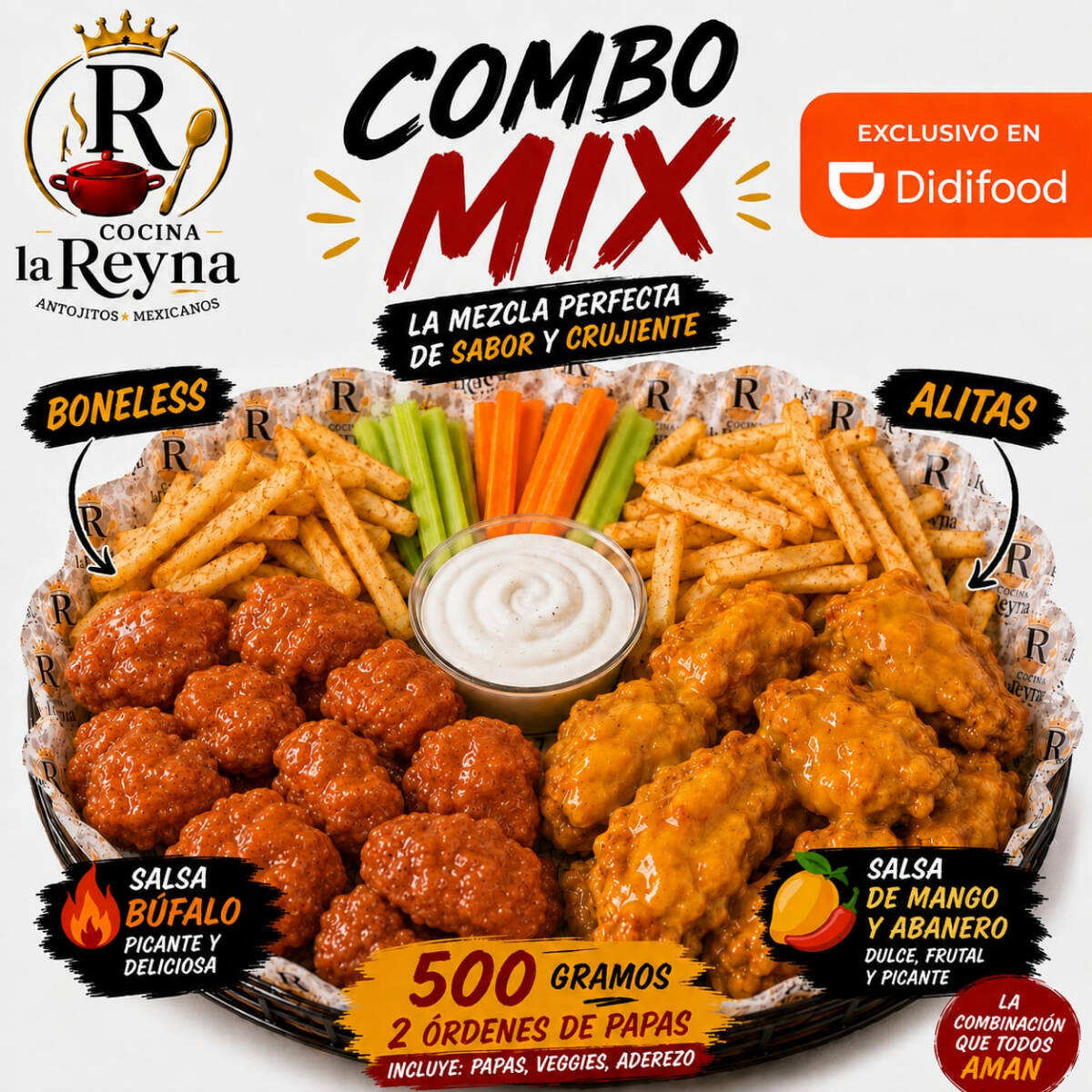 COMBO MIX 500g Boneless Búfalo y Alitas Mango #2