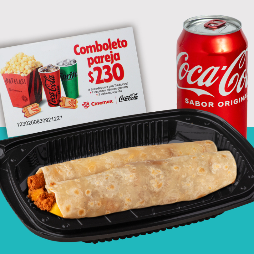 Combo Burrito Chorizo con Papas + Cupón cine