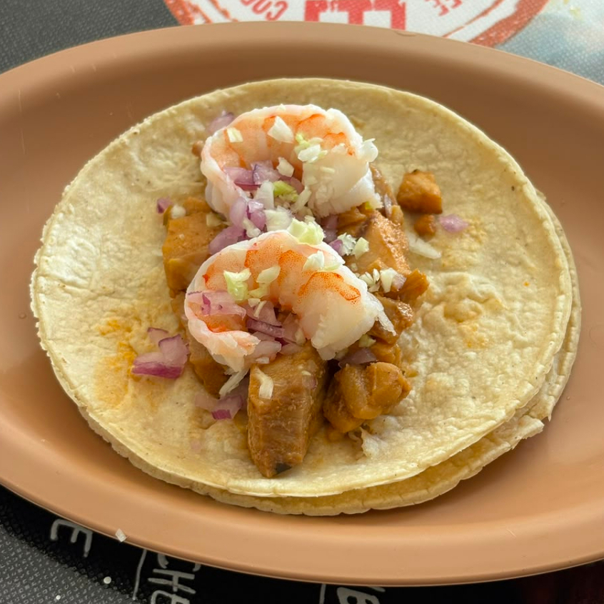 Taco de Cahuamanta (con Camarón)