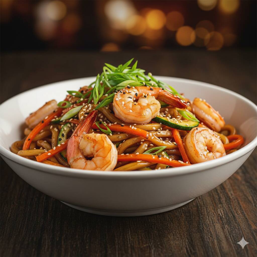 Yakiudon de Camarón