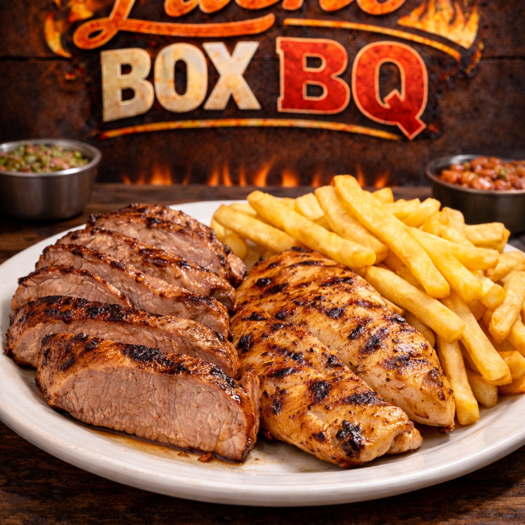 Lomo de cerdo 125g + pechuga 125g