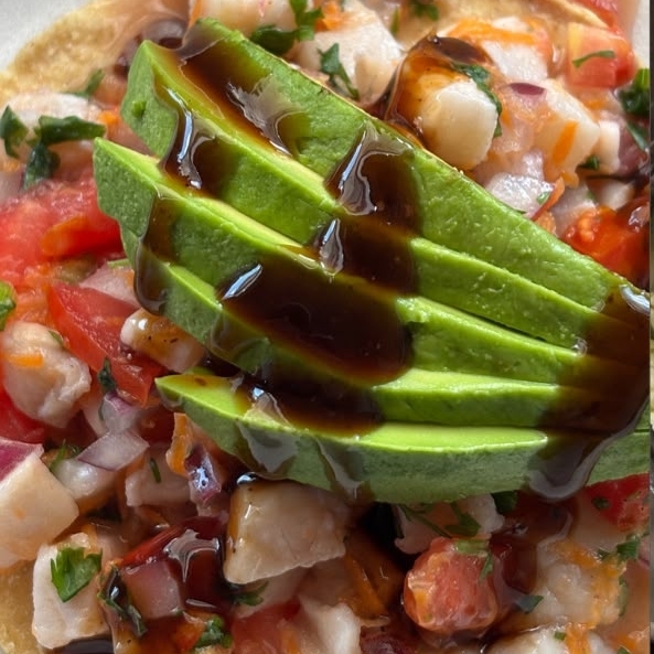 Tostada de Ceviche de Pescado