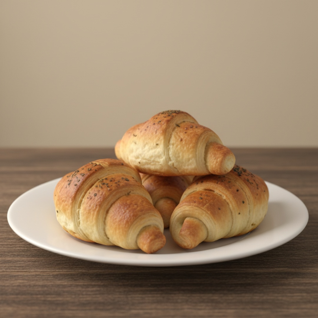 Delicioso Croissant recheado de 4 Queijos (140 g a unidade).