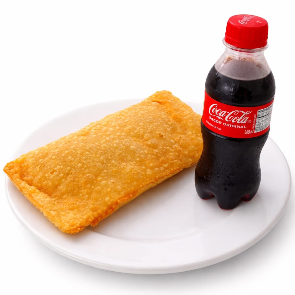 1 pastel (sabor da sua escolha ) 1 coca 200ml