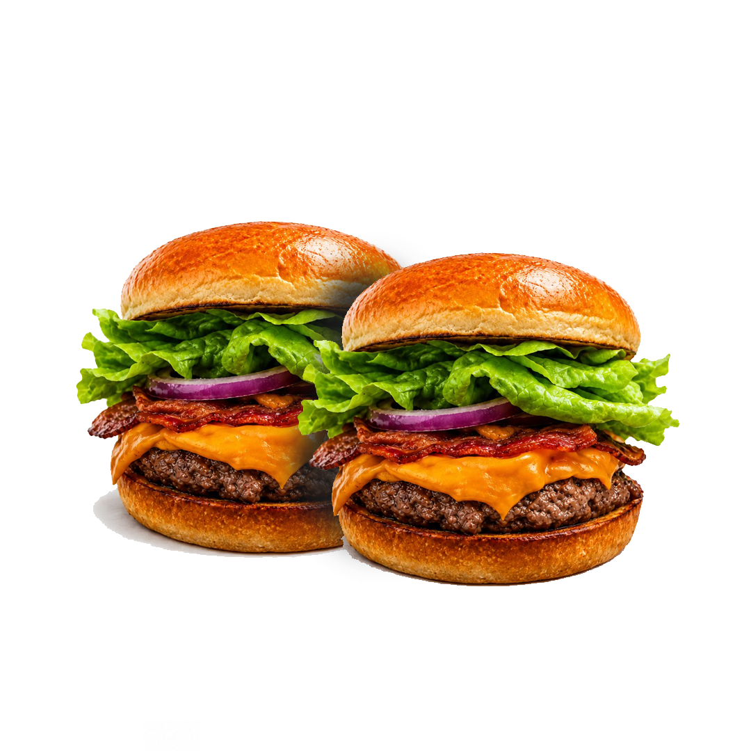 2 BIG MASTER - Promoção Dobro
Pão brioche, cheddar, hambúrguer, bacon, alface, tomate e molho do chefe