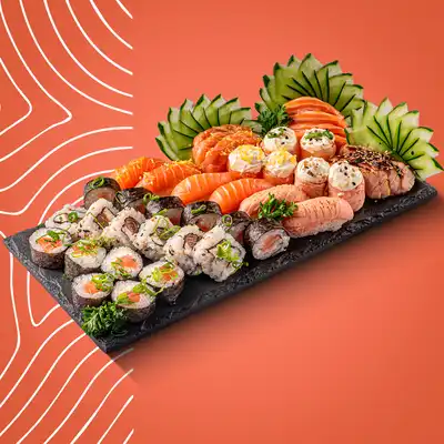 4 sashimi de salmão 4 sashimi de salmão trufado 4 sashimi de salmão toast 2 sushis de salmão 2 sushis de salmão trufado 2 sushis de salmão toast 2 joe joe tradicional 2 joe joe trufado 2 joe joe toast 6 salmão maki 6 uramaki salmão 6 Philadelphia salmão