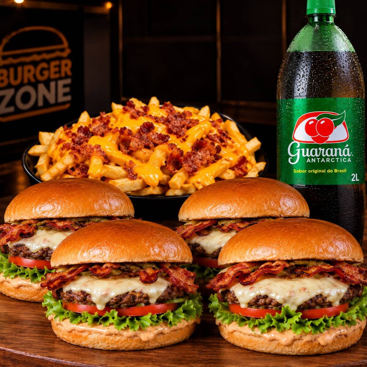 4 SANDUICHES GOURMET COM BACON, BATATA FRITA E REFRI