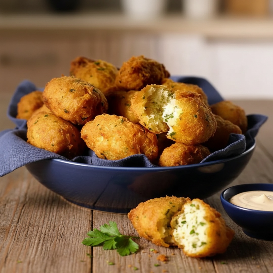 Porção com 10 Bolinhos de Bacalhau – Crocantes e Saborosos!