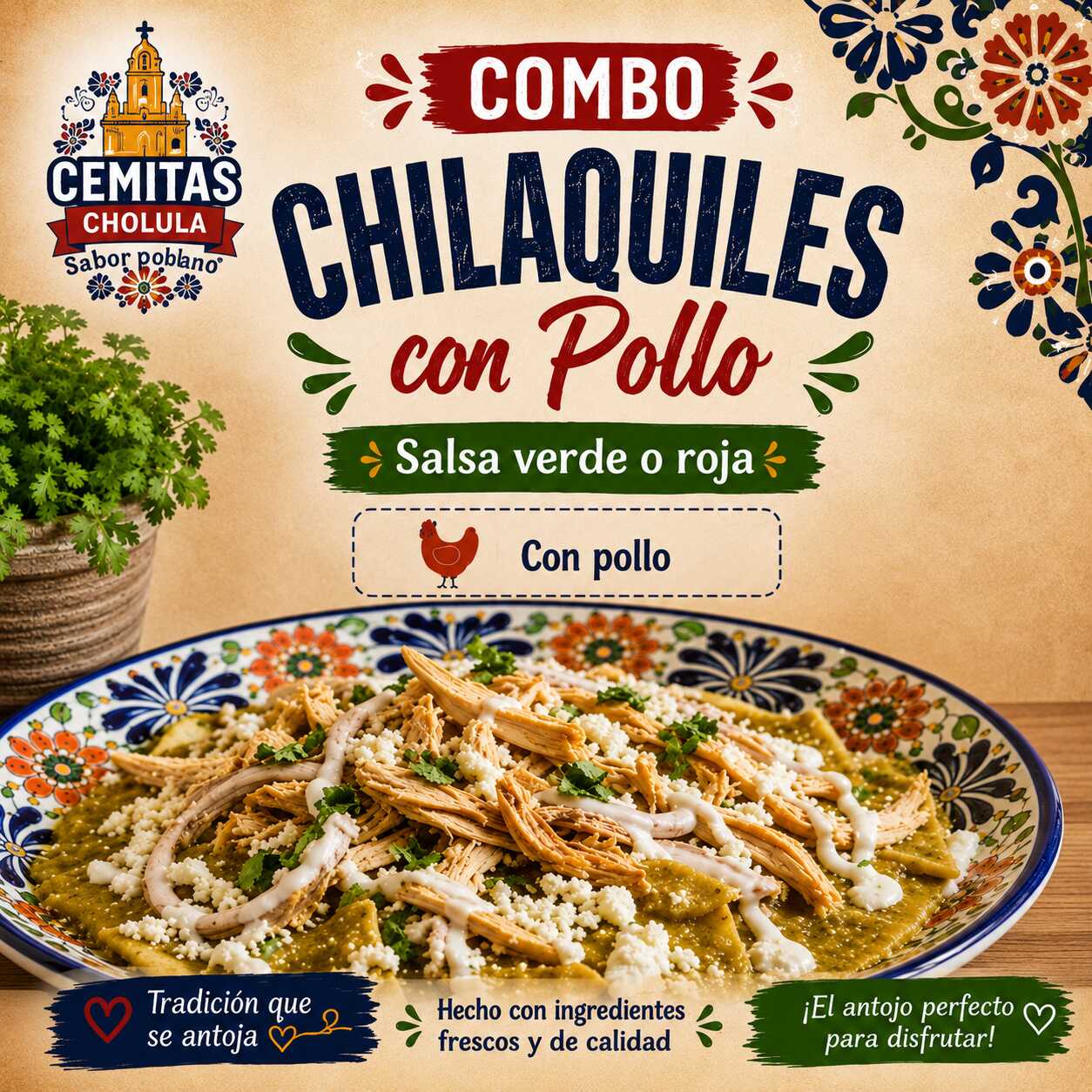 Chilaquiles con Pollo