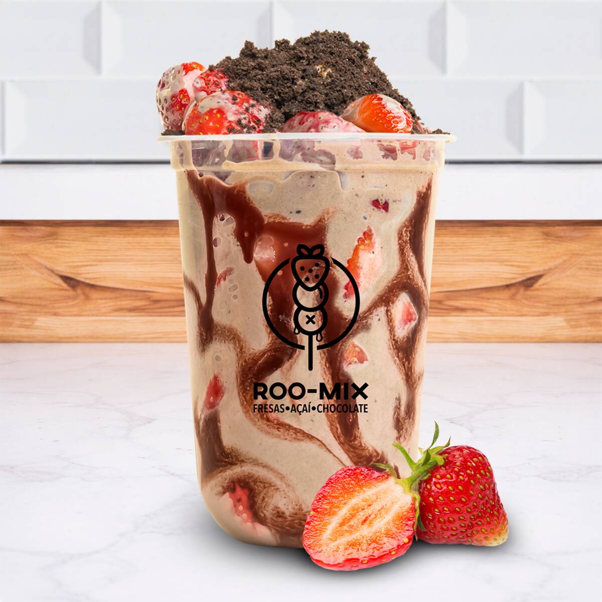 Vaso de Fresas con Crema de Oreo