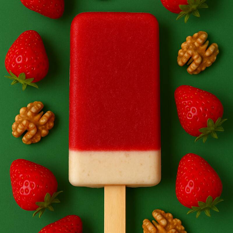 Paleta de Fresa con Nuez