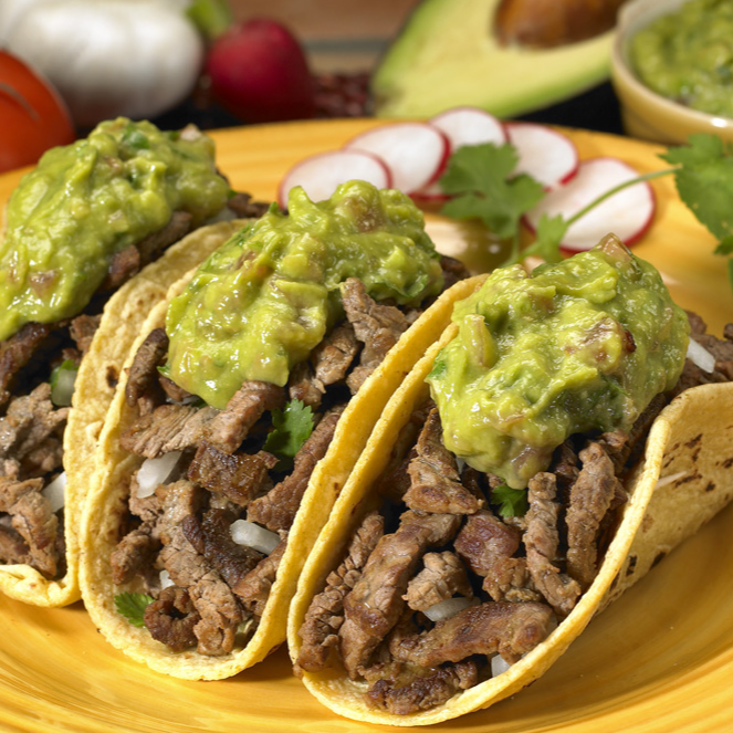 5 tacos de carne asada