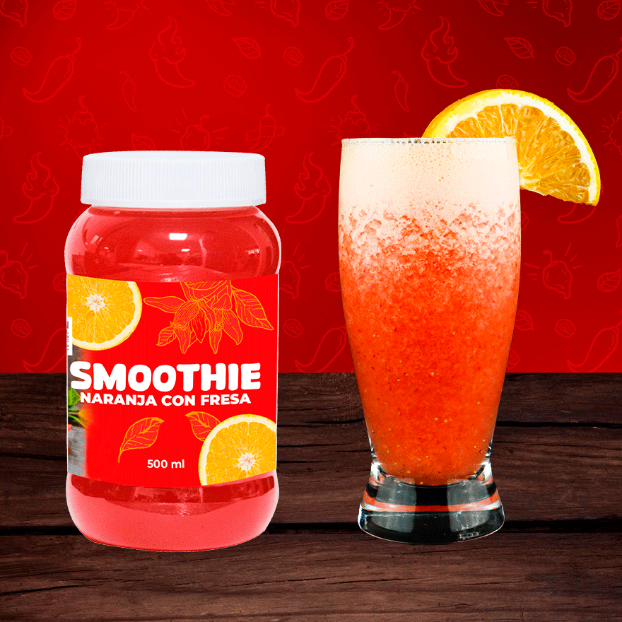 Smoothie de Naranja y Fresa 500 ml