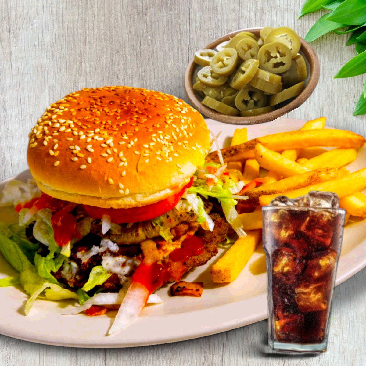 Hamburguesa + Papas + Refresco