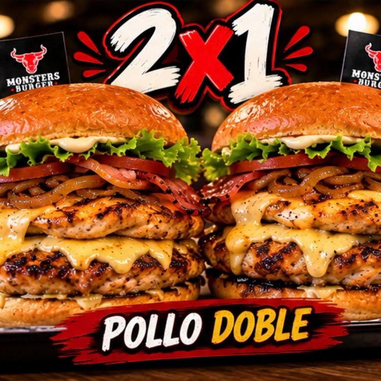 Combo 2 Hamburguesa Pollo Doble
