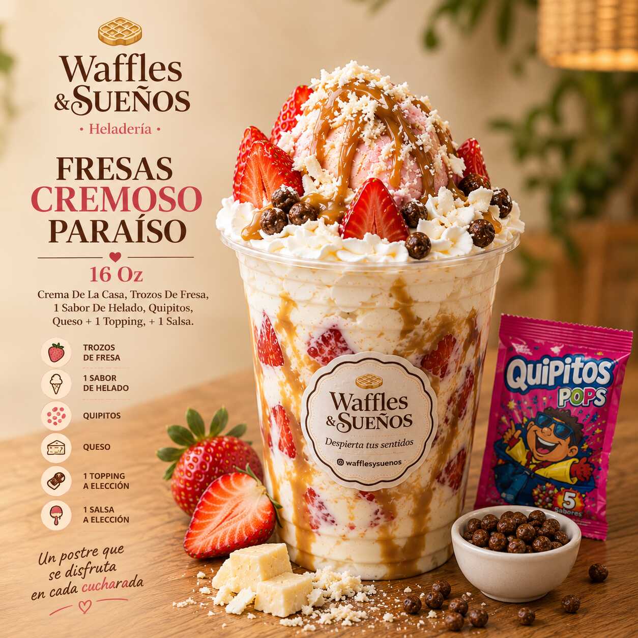 Fresas Cremoso Paraíso 16 Oz