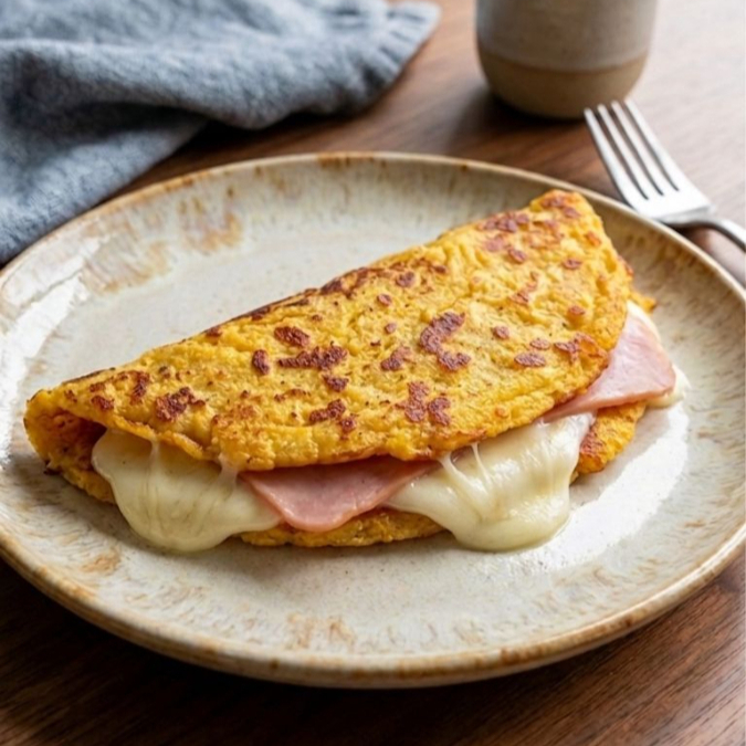 Arepa de choclo con jamón y queso