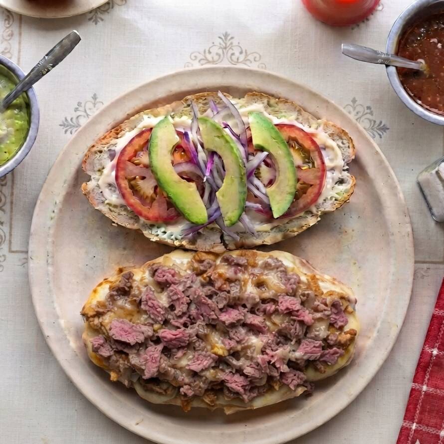 Tortas de Arrachera C/Queso
