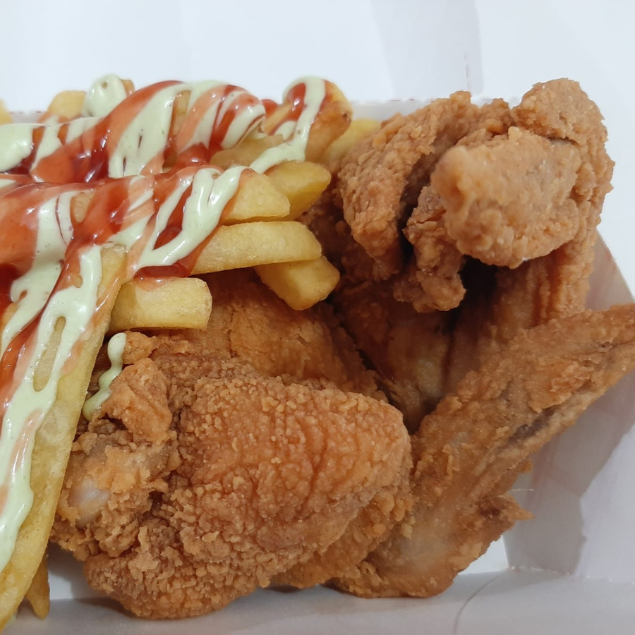 Alitas Crispy + Papas Fritas