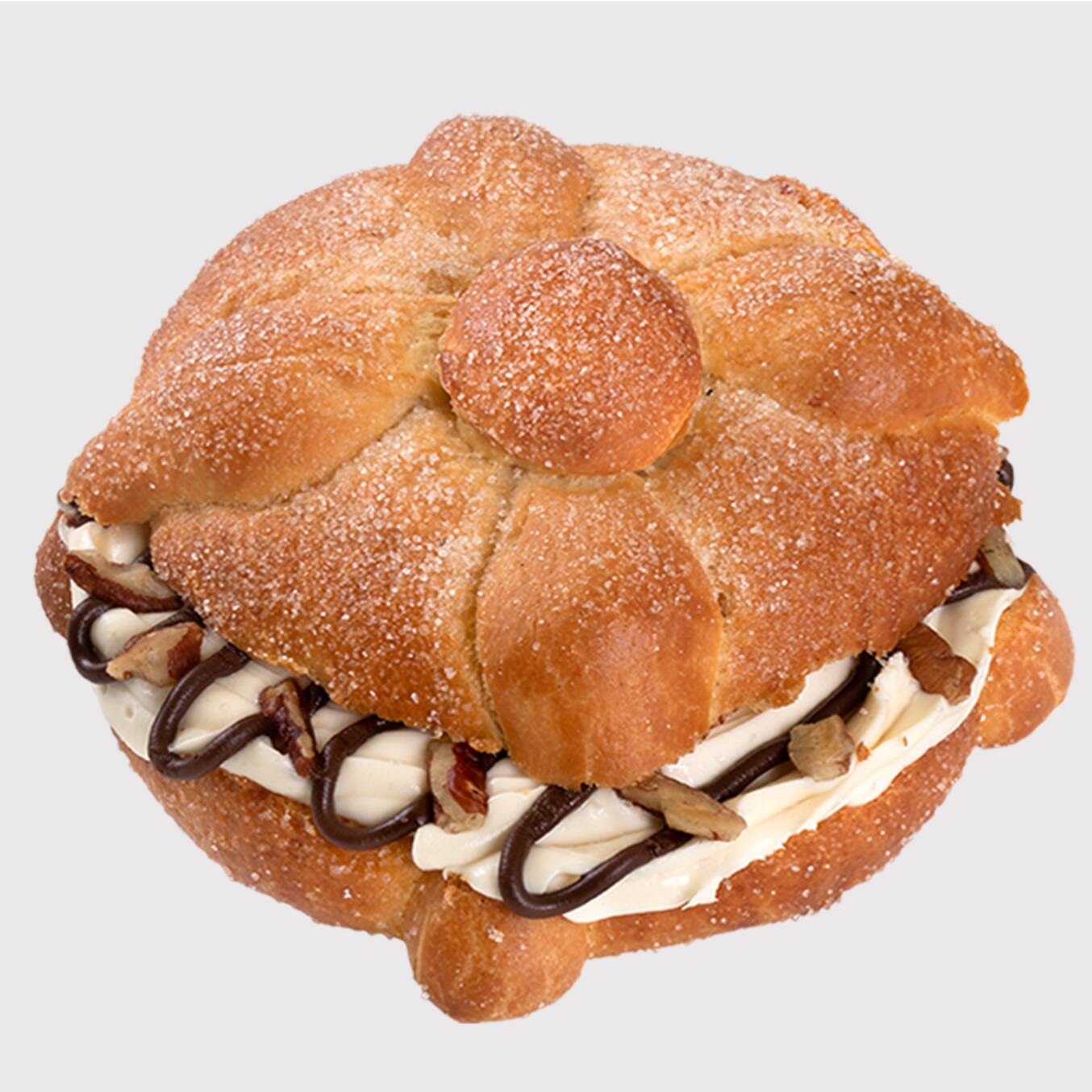 Pan de muerto con queso crema,avellana y nuez mini