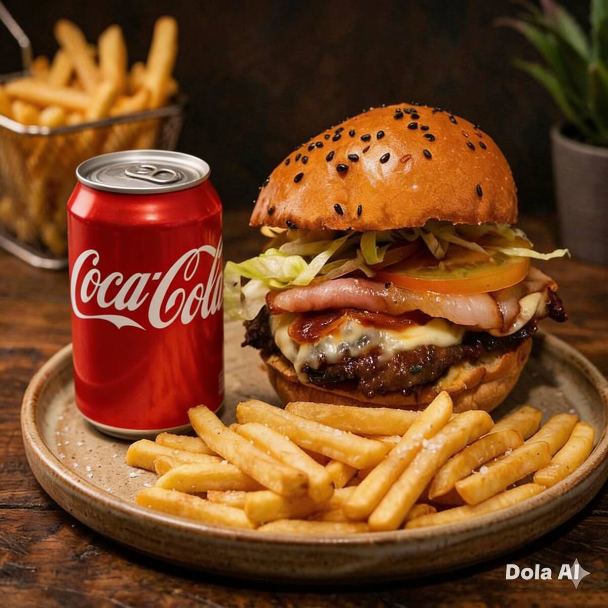 Hamburguesa Papas y Gaseosa Combo